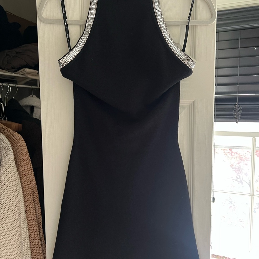 Retrofete Black Dress with Silver Accents